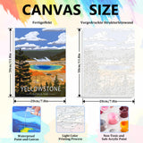 Aestalrcus 4 Pack Framed Paint by Numbers Kit for Adults, National Park Adult Paint by Number Kits, Landscape DIY Acrylic Oil Painting by Numbers for Adults for Gift Home Decor 8x12 inch Aestalrcus