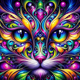 Cat Diamond Art Kits for Adults, 5D Cat Diamond Painting Kits, Animal Dimond Art Paintings Kit, Diamond Dot, Gem Painting Kit, Crafts for Adults, Crystal Art, Home Wall Decor Gifts (14x14inch) Rekxtmo