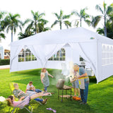 COBIZI 10x20 Pop Up Canopy with 6 Sidewalls, Conical Party Tent 10x20 with 3 Adjustable Height Waterproof, UV-Resistant with Carry Bag, Sandbag, Stake, Tents for Parties, Commercial (Frame Upgraded) COBIZI