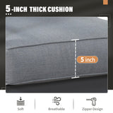 Solaste Aluminum Patio Furniture Set, 4 Pcs Modern Outdoor Conversation Set Sectional Sofa with Upgrade Cushion and Coffee Table,Grey Solaste