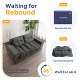 MAXYOYO Bean Bag Chair for Adults, Upholstered Floor Sofa with Armrests, Loveseat Boneless Couch with Tufted Cushion & Backrest, Sofa in A Box, Large Bean Bag Couch for Bedroom Living Room, Dark Grey MAXYOYO