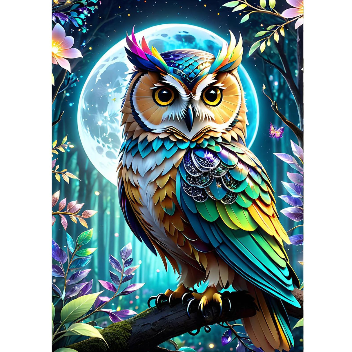 Ycydilirab Owl Diamond Art Kits for Adults- 5D Diamond Painting for Adults Owls, DIY Gem Painting Perfect for Gifts and Home Wall Decor 12x16inch Ycydilirab