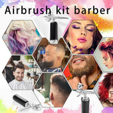 I-BEAUTEE High air Flow Airbrush Kit,Portable Airbrush Compressor, Rechargeable Cordless Airbrush, Mini Air Brush, Handheld Airbrush Gun for Barber, Model Painting, Nail Art, Makeup, Tattoo I-BEAUTEE