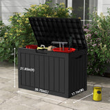 Mars Villa 45 Gallon Outdoor Storage Box, Resin Deck Box Waterproof, Storage Chest for Outside Patio Furniture Cushions, Pool Supplies, Garden Tools, UV Resistant and Weatherproof, Black Mars Villa