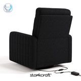 Storkcraft Kyoto Deluxe Extra-Wide Power Recliner Swivel Glider (Black Boucle) – Premium Electronic Power Recliner for Nursery, Includes Dual-USB Charging Port, Extra Wide Glider Rocking Chair Storkcraft
