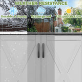 Devoko 50 Cu.ft Outdoor Storage Cabinet - Vertical Resin Storage Shed - Holds Patio Furniture, Pool Toys, Garden Tools (White) Shelf Not Included Devoko