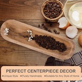 MOLADRI Wooden Dough Bowls Decorative，Unique Centerpiece Bowl, Rustic Long Wood Bowl with Hand Carved for Table Centerpiece Decor, Farmhouse Boho Rustic Style Home Decor (17 x 5 x 2 Inch Brown) MOLADRI