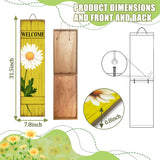 Spring Welcome Wooden Sign, Rustic Daisy Porch Sign for Front Door Decorations, Hello Spring Decor Home Hanging Signs Wall Sign 31.5"H PEROUU