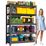 72" H Garage Shelving Unit, 5-Tier Heavy Duty Storage Shelves, 2000 lbs Capacity, Industrial Utility Rack Shelf, 72" H x 35.4" W x 15.7" D Adjustable Metal Shelving for Warehouse Kitchen Basement Metallitrend