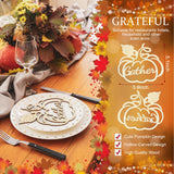 12 Pcs Thanksgiving Pumpkin Wooden Plate Decor Grateful Wood Cutouts Fall Autumn Thankful Blessed Favour Gather Party Place Card Table Settings Signs for Farmhouse Dining Table Holiday Harvest Sophena