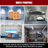 ReyetRentu Overhead Garage Storage Rack - Heavy-duty Lifting Garage Ceiling Storage Rack,Adjustable Organization System, 300lbs Weight, Easy Installation & Operation ReyetRentu