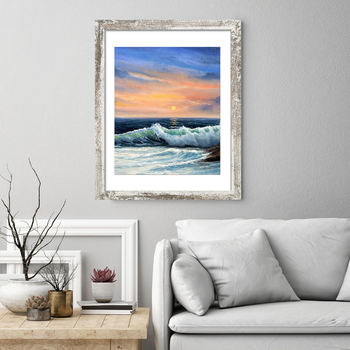 LUCKYLIFE 18x24 Frame in Distressed White, Gallery Frame for Wall Mounting, 2 Pack LUCKYLIFE