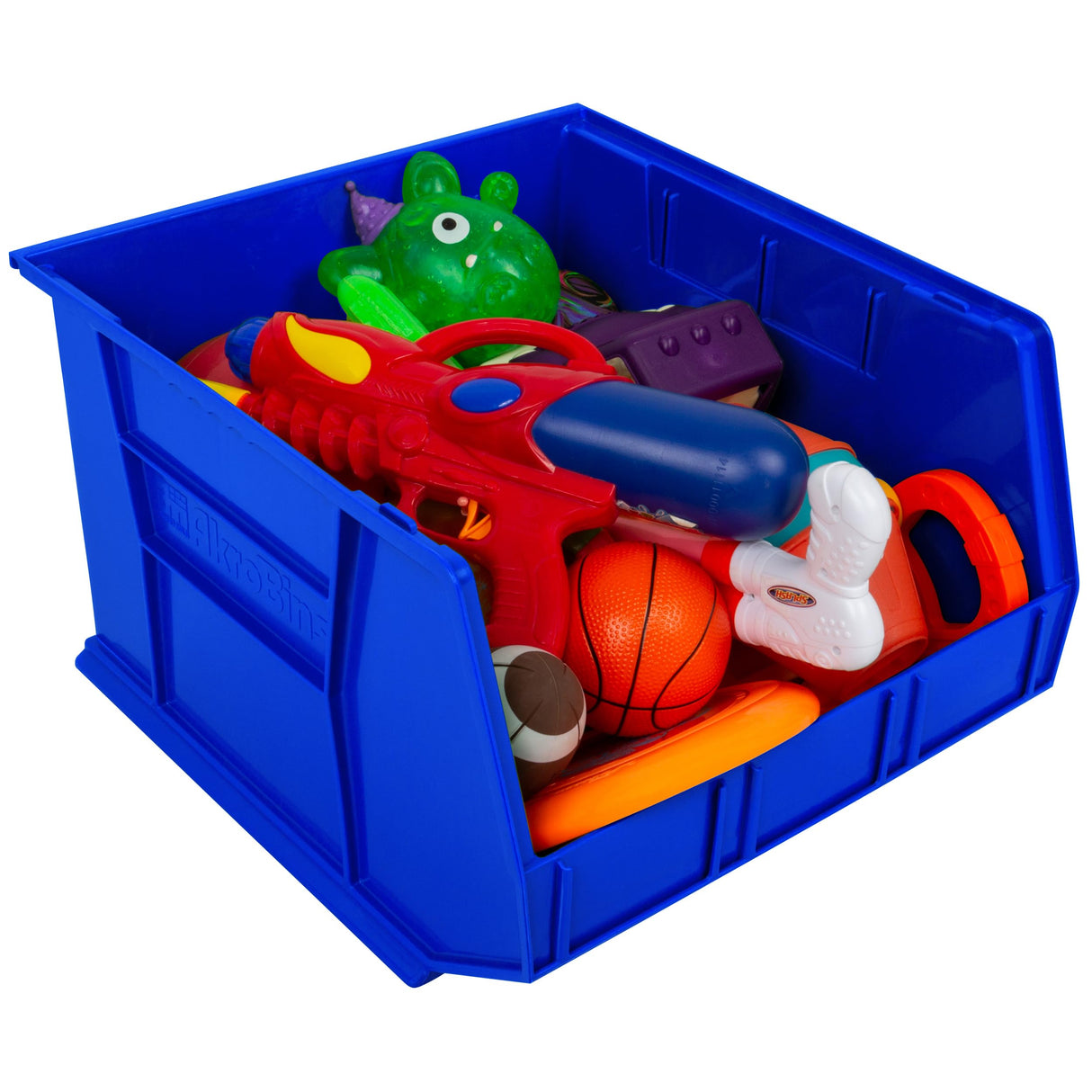 Akro-Mils 30270 AkroBins Plastic Storage Bins, Space-Saving Stackable Bins for Garage, Pantry, Craft Organization, 18" x 16" x 11", Blue, 3-Pack Akro-Mils