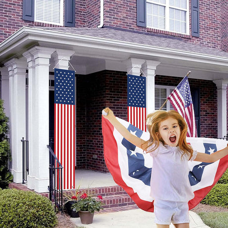 4th of July Independence Day Decorations Memorial Day Decor Indoor and Outdoor Hanging American Flag Banners (2 Pcs) YOYNIIRE