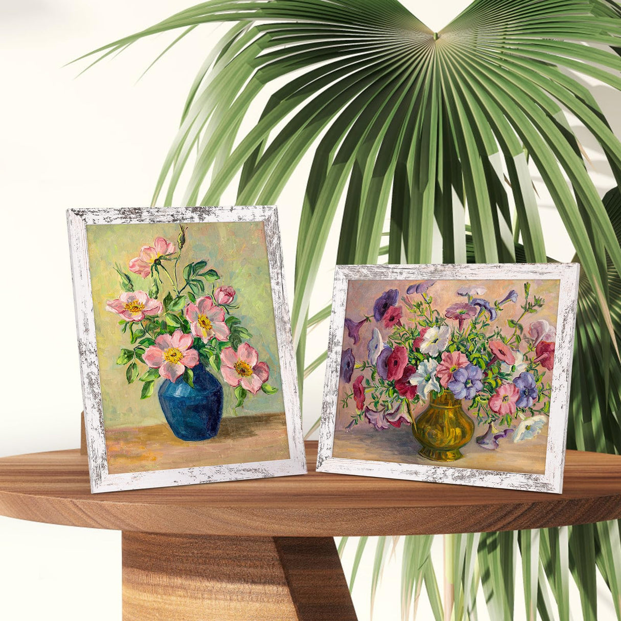 PETAFLOP Wooden 8x10 Picture Frame Set of 18, White Distressed Photo Frames Fits 8 by 10 for Wall or Tabletop Display PETAFLOP