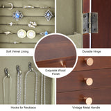 Kendal Wooden Jewelry Box for Women, Wooden Jewelry Organizer, 5-Layer Jewelry Organizer Box with Side Door, Jewelry Holder Organizer for Earrings, Necklaces, Rings Kendal