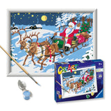 Ravensburger - CreArt - Night Before Christmas - Paint by Number Kit - Exciting Scene with Santa in his Sleigh and Reindeer - Premium Paints for That Magical Quality - Ages 7+ Ravensburger
