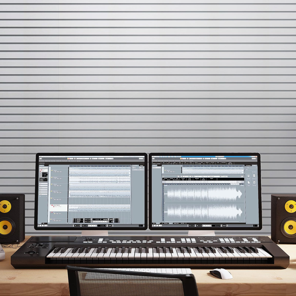 TONOR 8-Pack Bilayer Acoustic Panels Large Self-adhesive, 48” * 24” * 0.72” Adhesive Wall Panel, Large Soundproof Tiles for Echo Absorbtion, Acoustical Barrier of Polyester Fiber, White TONOR