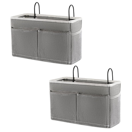 Retyion Bedside Hanging Storage Basket Headboards Bunk Beds Dorm Rooms Organizer Caddy for Storage (2Pack Grey) Retyion