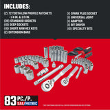 CRAFTSMAN Mechanics Tool Set, 83 Piece Hand Tool and Socket Set SAE/Metric (CMMT12121) CRAFTSMAN