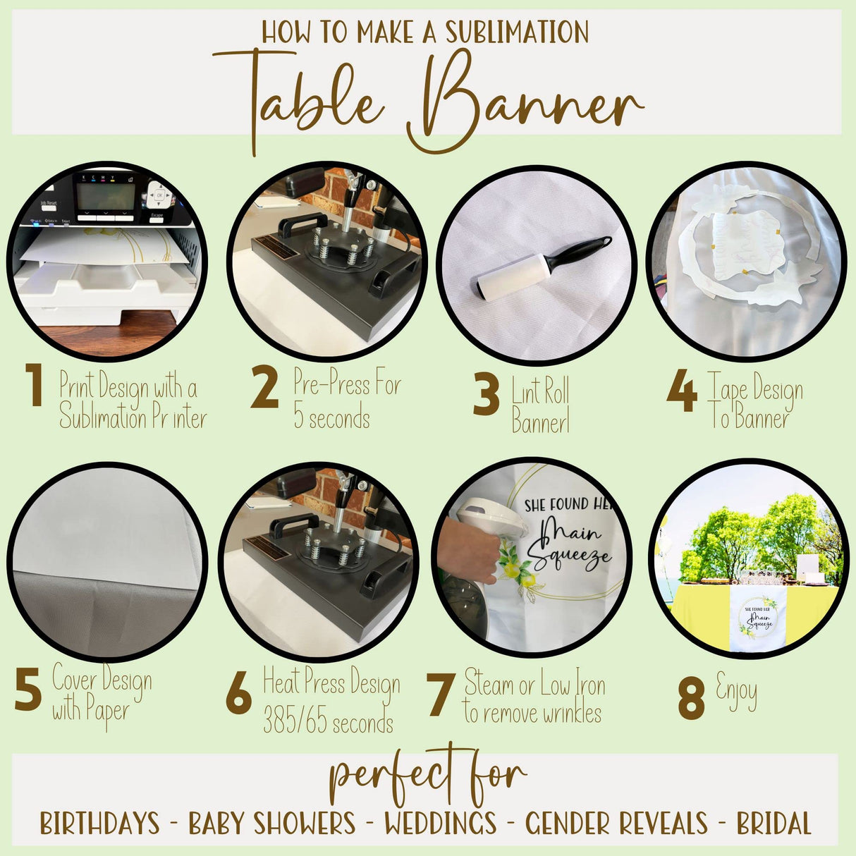 GET SNAPPIN White Table Banner, Table Runner, Sublimation Blanks, 100% Polyester Blank for Sublimation Printer, Decorations for Birthday Wedding Baby Shower Gender Reveal Tablecloth, 2ft x 7.5ft, 1pc Get Snappin