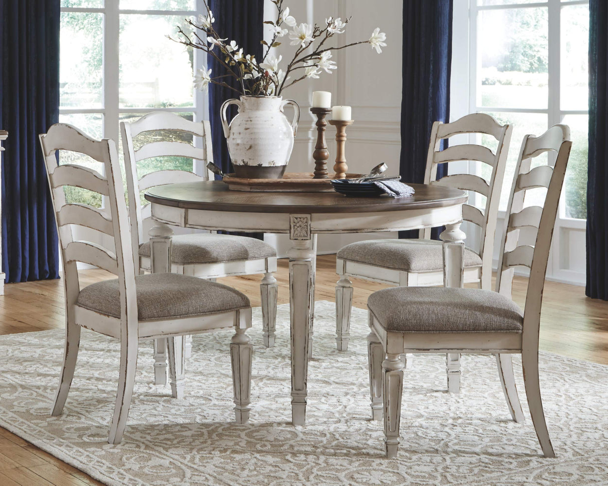 Signature Design by Ashley Realyn Dining Room Upholstered Chair 2 Count, Antique White Signature Design by Ashley