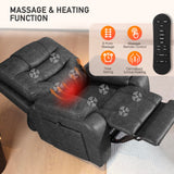 EONIX Triple Motor Lay Flat Zero Gravity Power Recliner Chair with Heating and Massage, Independent Footrest, Backrest, Headrest Adjustments, 400lbs Heavy Duty Big Man Power Recliner Chair, Black EONIX