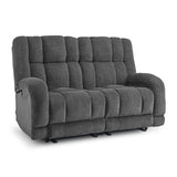 MCombo 64.6" Oversize Power Reclining Loveseat Sofa with Adjustable Headrest, Heat and Vibration Massage, Electric Loveseat Recliner with USB Charge Ports for Living Room 6855 (Dark Grey) MCombo