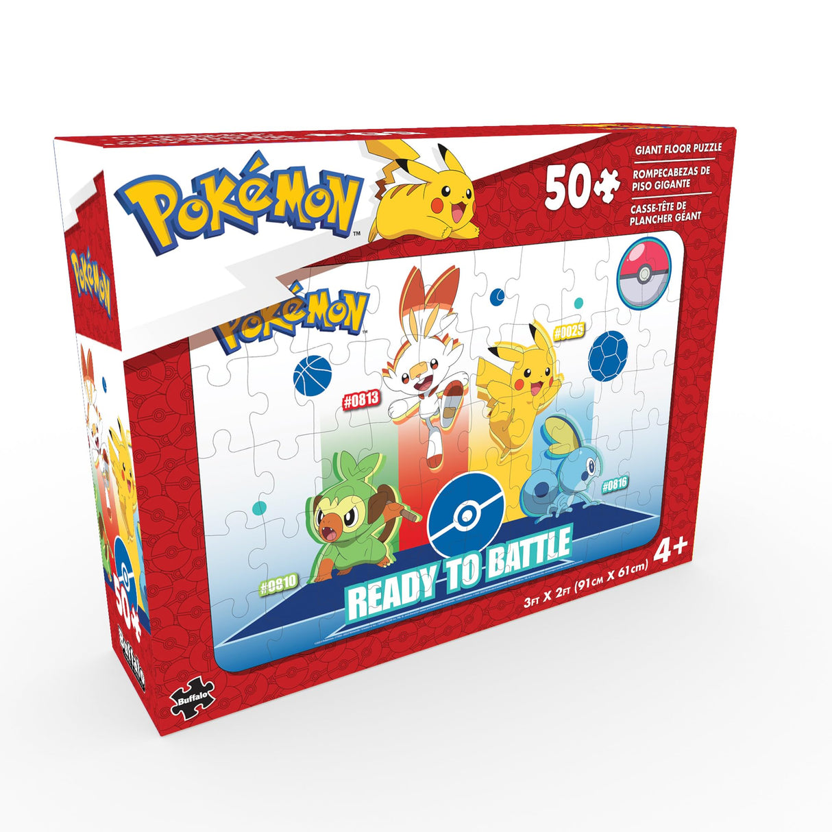 Buffalo Games - Pokemon - Floor Puzzle - 50 Piece Jigsaw Puzzle for Families -Challenging Puzzle Perfect for Game Nights - Finished Size is Buffalo Games