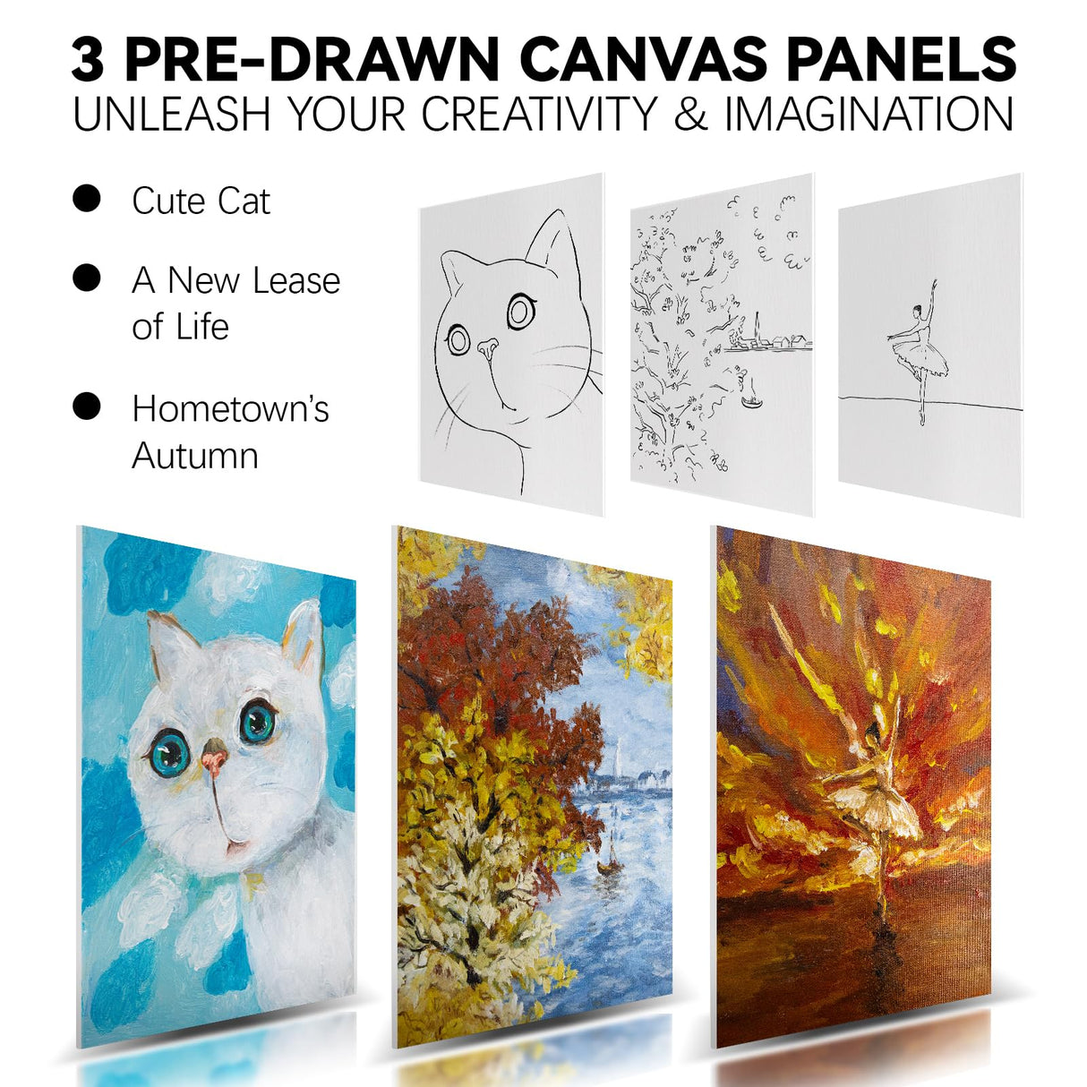 koseibal Acrylic Paint Set for Adults & Kids - 37PCS Painting Supplies Kit with 18 Colors Acrylic Paint, 8 Paint Brushes,6 Canvas Panels, Wooden Easel,Palette, Painting Pad, Cleaning Cup, Cloth koseibal