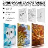 koseibal Acrylic Paint Set for Adults & Kids - 37PCS Painting Supplies Kit with 18 Colors Acrylic Paint, 8 Paint Brushes,6 Canvas Panels, Wooden Easel,Palette, Painting Pad, Cleaning Cup, Cloth koseibal