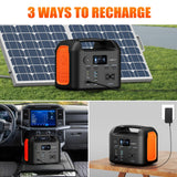 Portable Power Station, 300W (600W Peak) 299Wh LiFePO4 Solar Generator Pure Sine Wave 110V AC Car Outlets PD 60W QC3.0 Backup Power Supply Bank for Camping, Blackout, CPAP pangootek
