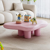 48.5 Inches Cloud Coffee Table, Unique Modern Table with 4 Legs for Your Living Room, Quickly Assembly-Pink Glintee