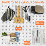 Pegboard Basket Organizers, Peg Board Large Baskets Hooks Bins Cups Tool Organizer 42 Pack Set, Wall Storage Display Hanging Accessories for Craft Office Stadio Shed Garage Organization (White & Pink) G.CORE