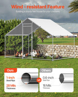 VEVOR Large Metal Chicken Coop with Run, Walkin Chicken Coop for Yard with Waterproof Cover, 6.5 x 9.8 x 6.5 ft, Spire Roof Large Poultry Cage for Hen House, Duck Coop and Rabbit Run VEVOR