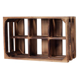 Sintosin Rustic 6 Bottle Wood Wine Racks Countertop, 13 x 8 inch Burning Finished Bottle Caddy, Handmade Farmhouse Wooden Wine Crates, Bottle Holder Decorative for Milk, Gifts for Wine Lovers Sintosin