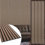 Yuzzy Wood Panels for Wall - 9 Feet Dark Walnut Wood Slat Acoustic Panels 4 PCS - Modern Sound Absorbing Wall Panels for Interior Wall Decor for Home, Office, Studio Yuzzy