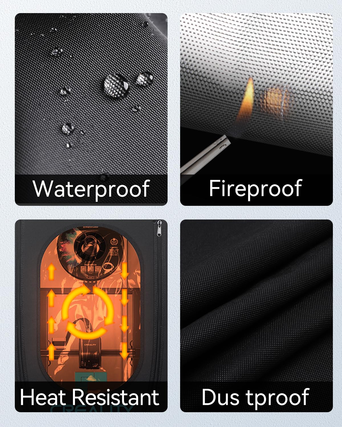 Creality Official 3D Printer Enclosure, Fireproof and Dustproof Tent Constant Temperature Protective Cover Compatible with Creality Ender 3/ Ender 3 V3 SE/Ender 3 V3 KE, 18.89”x 23.62” x28.34” Creality