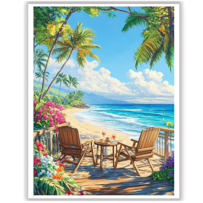 Ceiomez Paint by Numbers Kit for Adults Beach, Beach Paint by Numbers Kit for Adults, Adult Paint by Number Kits on Canvas for Home Decor Gift Art Work 16x20in