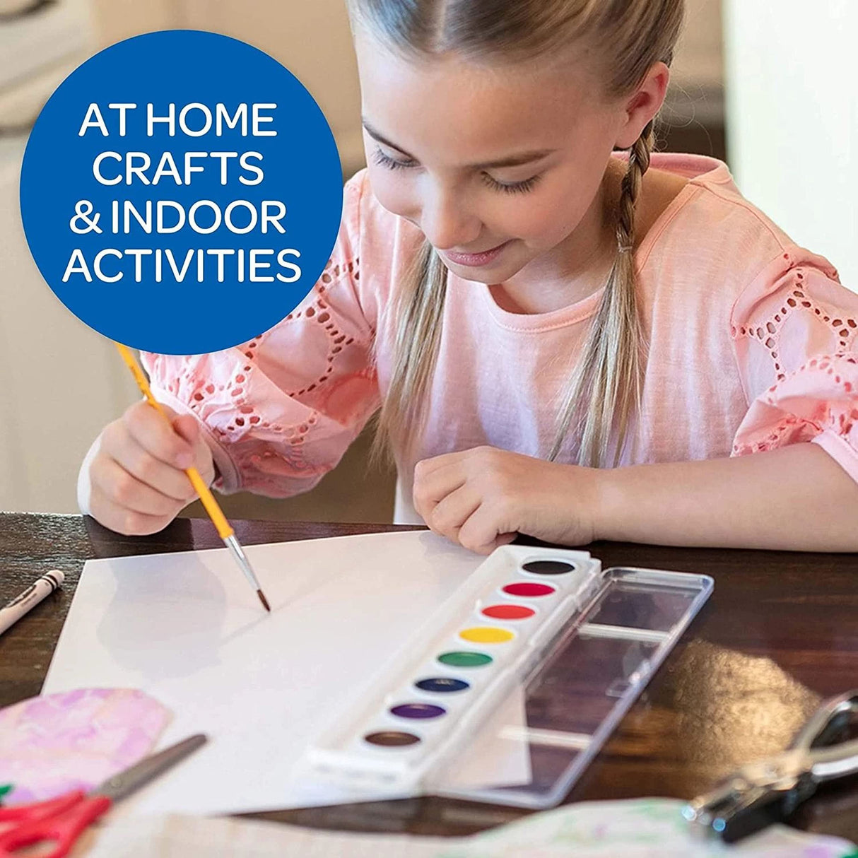 Crayola Washable Watercolor Paint Sets for Kids (12ct), Bulk Arts & Crafts Supplies, 8 Paint Colors, Brush Included, Easter Basket Stuffers & Gifts Crayola