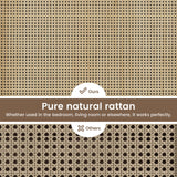 UPOSOJA TV Stand for 75 Inch TV Rattan TV Cabinet with Adjustable Shelf Storage, Modern LED Entertainment Center, Boho Media TV Console, Media TV Stands for Living Room Bedroom (Black) UPOSOJA