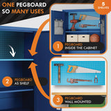 METALTIGER Metal Storage Cabinet with Digital Lock | Garage Storage Cabinet | Pegboard | 71" Lockable Tool Cabinet | Locking Cabinets (Dark Blue) METALTIGER