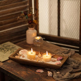 Hanobe Decorative Wooden Dough Bowl: Wood Table Centerpiece Decorations Rustic Natural Candle Holder Tray Trough for Dining Room Kitchen Decor, Brown Hanobe