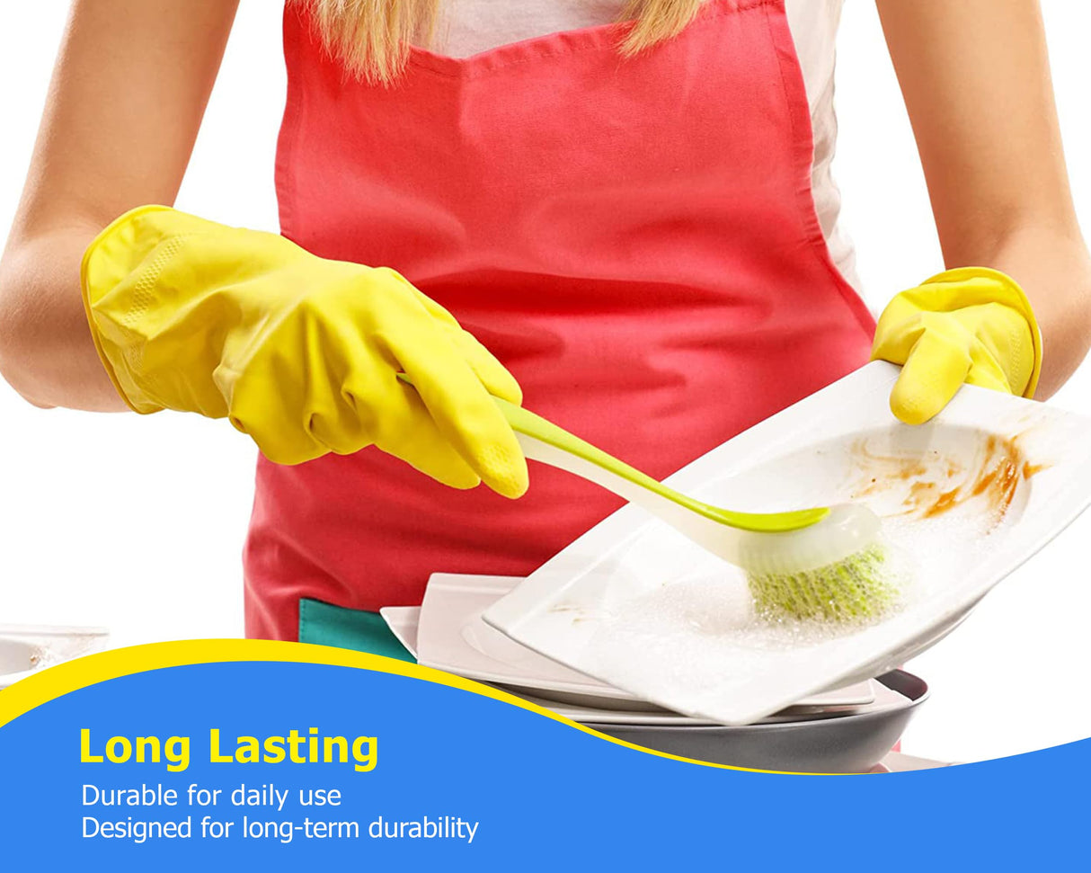 Zuvo Plastic Long Handled Scrubbing Suction Cup, Durable Bristles,Dish Washing Brush.Washing Up Kitchen Brush, Assorted Colour, 5 X 21 X 5 cm-Pack of 3 Zuvo