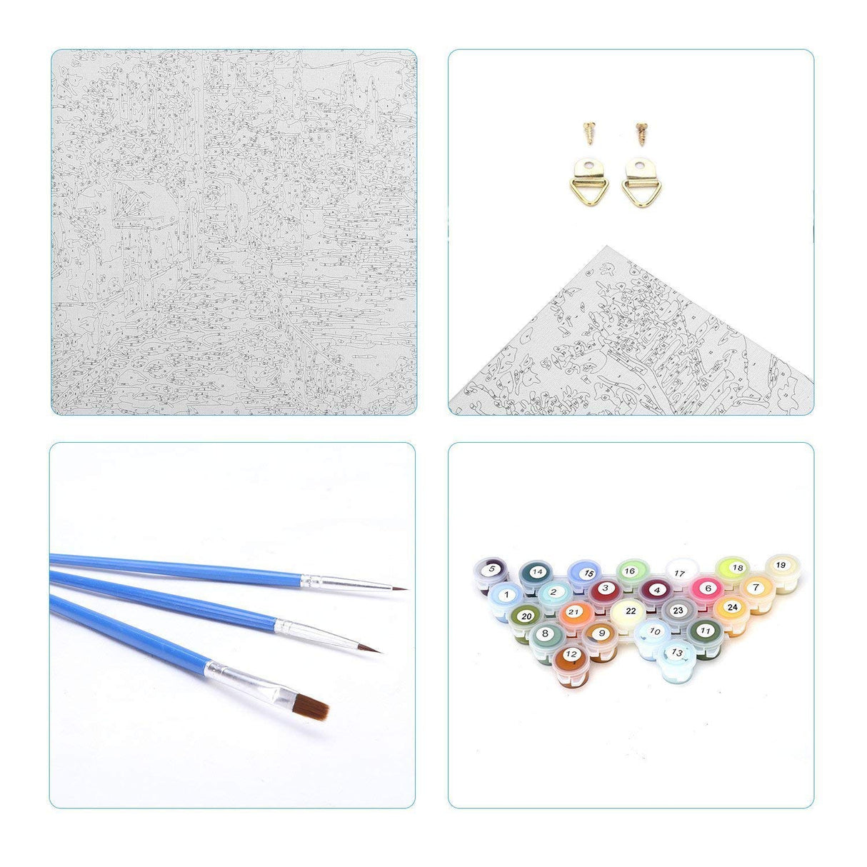 Lion Paint by Numbers Kits for Adults Beginner, Paint by Number for Kids, Number Painting Art Craft Kit for Adults, King of Colorful Lion 16x20inch Komking