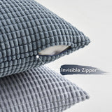 MIULEE Blue Decorative Pillow Covers 18x18 Inch Set of 4 Boho Western Farmhouse Home Decor Couch Throw Pillows Summer Coastal Corduroy Pillowcases Industrial for Sofa Living Room Bed MIULEE