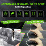 SUNLU 3D Printer Resin, Strong Durable Nylon Like 3D Resin for LCD DLP SLA Resin 3D Printers, 395-405nm UV Light Curing 3D Printing Liquid Photopolymer Resin, Good for Functional Parts, 1000g, Beige SUNLU
