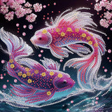 WSLWXSHM 5D Special Shape Diamond Art Kits for Beginners, Diamond Painting Kits for Adults Fish, Crystal Rhinestones Diamond Painting for Home Wall Decoration Gift 12×12inch/30×30cm, Brocaded Carp WSLWXSHM