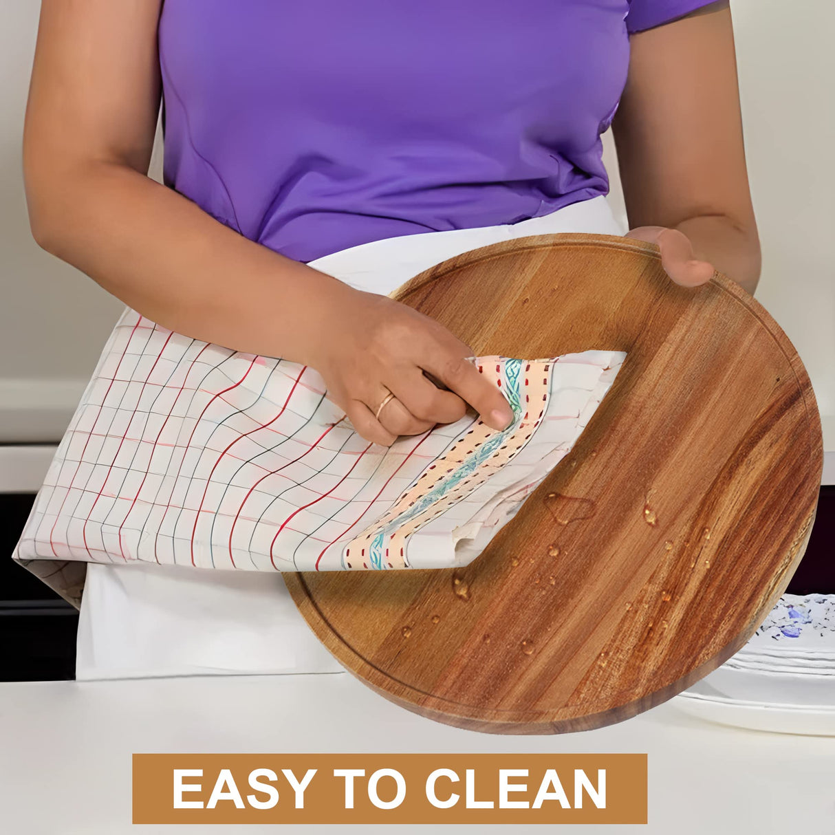 [ 2 Pack ] 10-inch Acacia Wood Lazy Susan Organizers, ACIAZAAZ Lazy Susan Turntable for Cabinet, Kitchen Turntable Storage for Table, Countertop, Pantry ACIAZAAZ