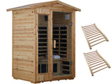 LTCCDSS Garner Outdoor Sauna 2 Person, Far Infrared Sauna, Low EMF Sauna Room for Home, Low EMF Heaters | Chromotherapys | Bluetooth Speakers | Canadian Hemlock | 47.2 * 81.1 * 37.0 in LTCCDSS